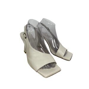 Noa A. white square toe women's leather sling back heels EU39